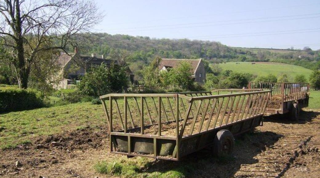 Straw wagons at Slaughterford These wagons have been used for cattle feed. Although still on wheels they look as though they are only providing take-aways these days rather than a door-to-door service.
