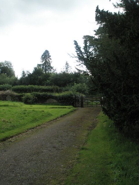 Looking towards the gate at St Margaret's, Acton Scott