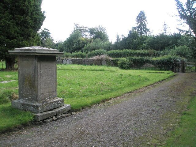 Memorial in the churchyard at St Margaret's, Acton Scott