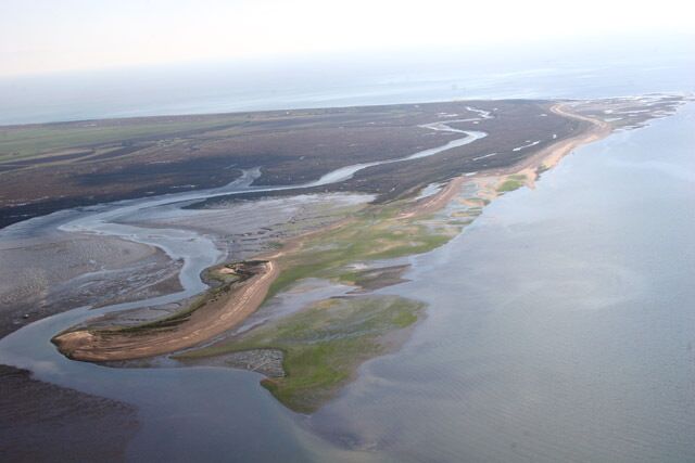 Sandy Point Aerial View Sandy Point is towards the bottom left of the photo. See 218962. Colne Point is at the top right of the photo. tm100122.