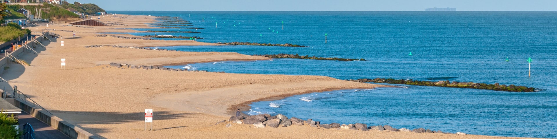 Golden sands on the Clacton on Sea shoreline