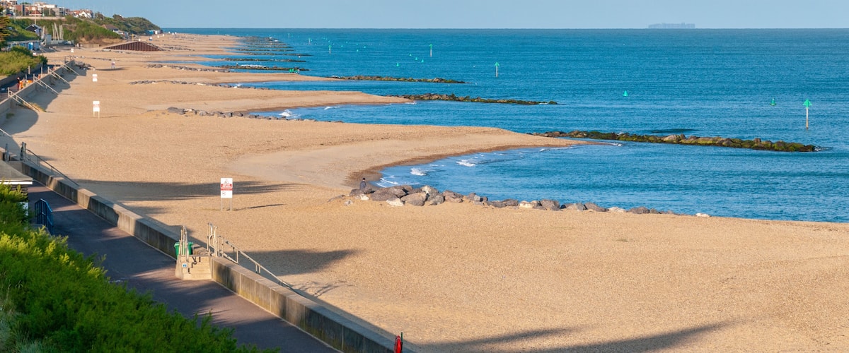 Golden sands on the Clacton on Sea shoreline