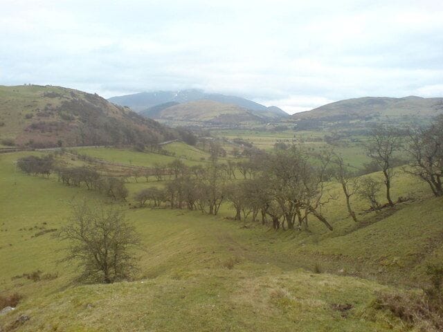 Looking out from the footpath to Cockermouth Looking East, with Sale Fell and Lambfoot in the background