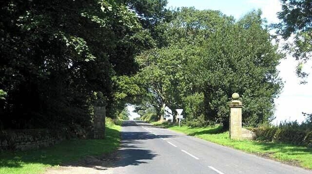 Piers Gate Turning off the Military Road where the public road to Matfen enters the grounds of Matfen Hall.