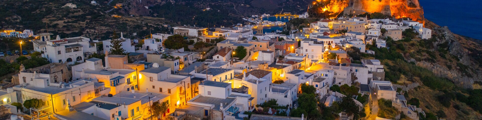 Chora and the castle on Kythira island, Greece