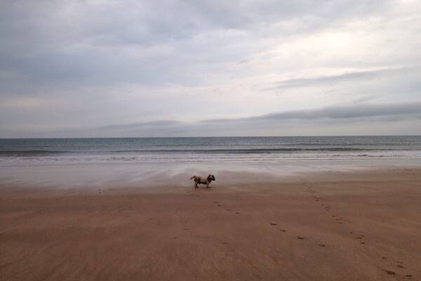 An empty Putsborough Beach, North Devon.