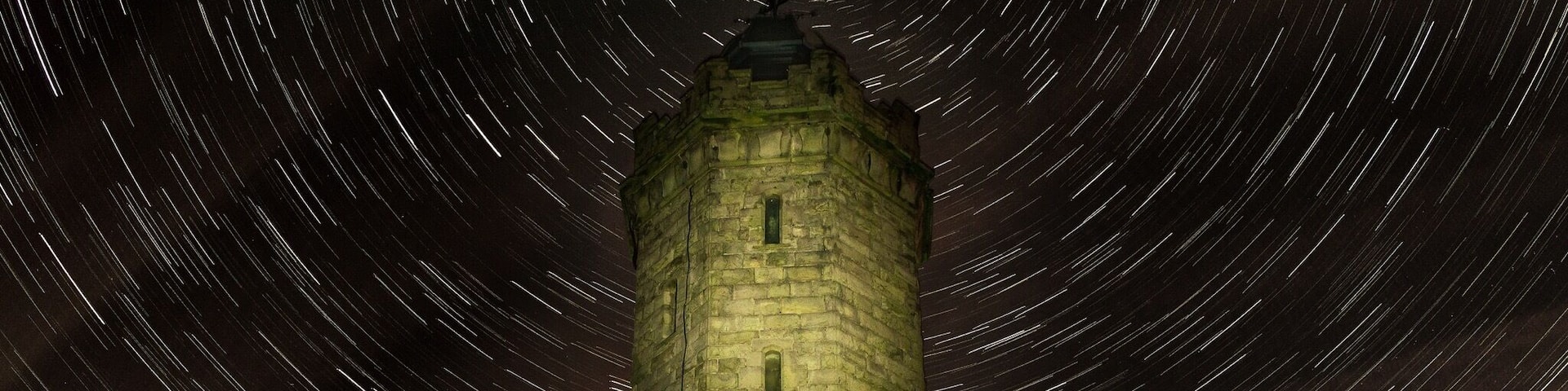 Star trails darwen tower