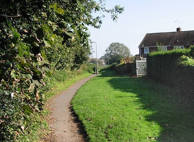 View along Church Lane footpath
