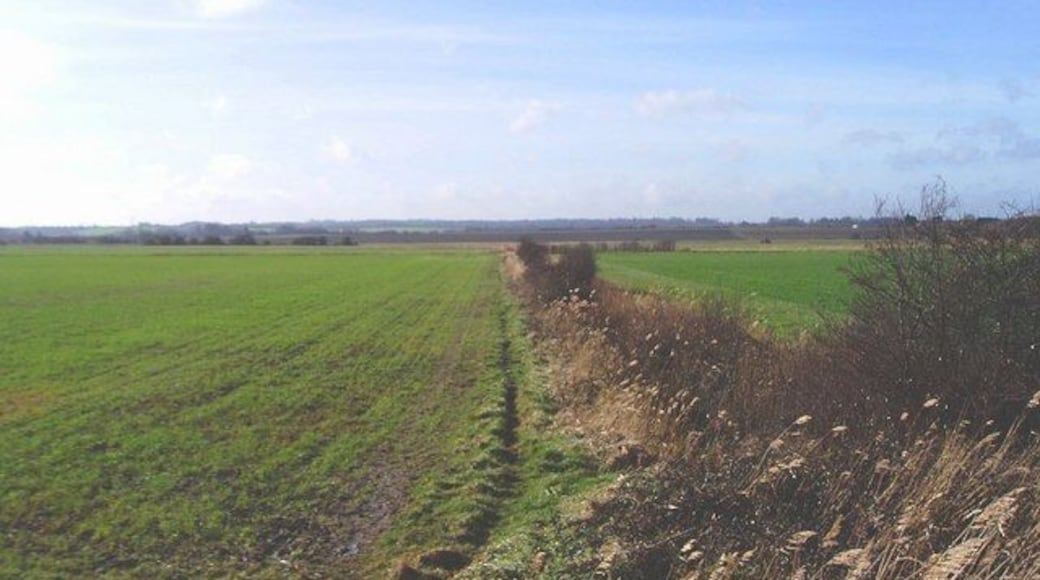 Lydden Valley, south-west of Sandwich The vegetation beside the footpath marks the course of Minnis Sewer. Most of the gridsquare looks like this.