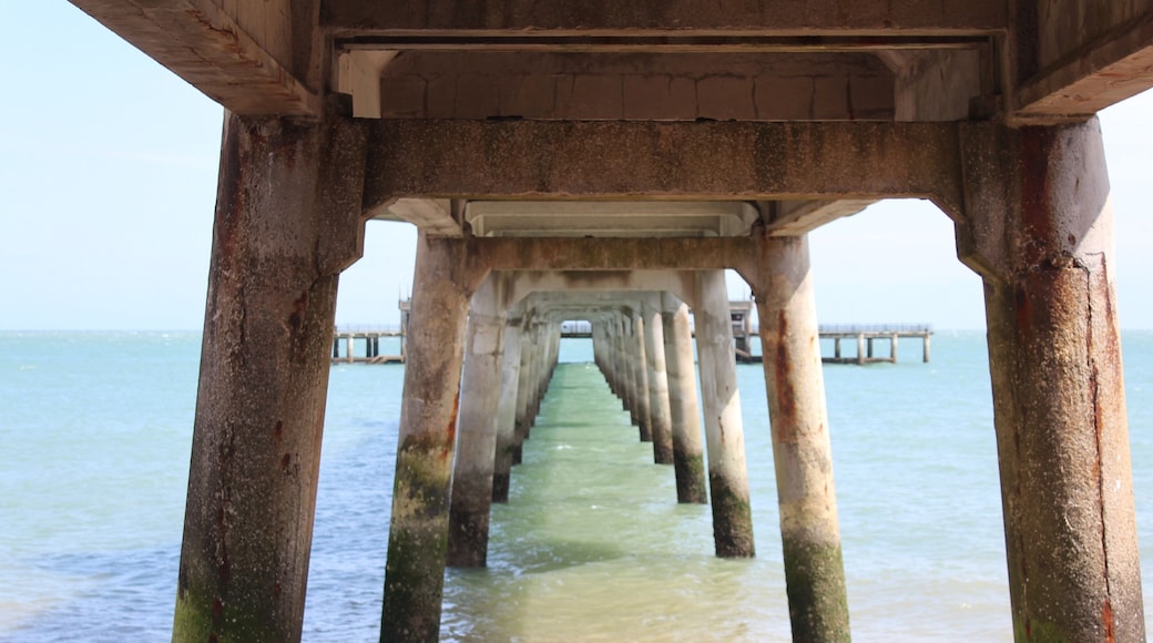 Underneath the pier lovely seaside place nice beach