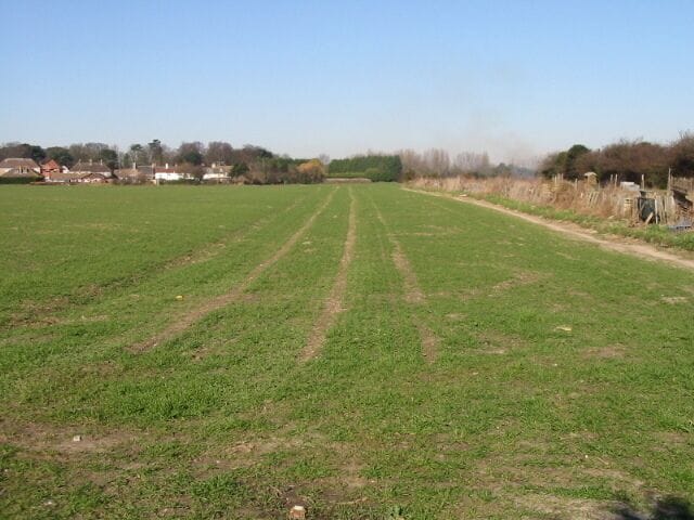 View across the field to Sholden
