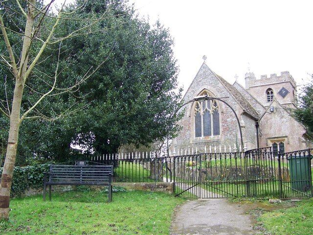 St Peter's Church, Great Cheverell Wheelie bins get everywhere.