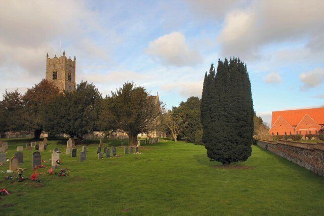 Garboldisham Church and Village Hall As viewed from the A1066 which by-passes the centre of the village.
