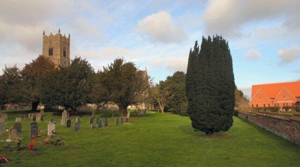 Garboldisham Church and Village Hall As viewed from the A1066 which by-passes the centre of the village.