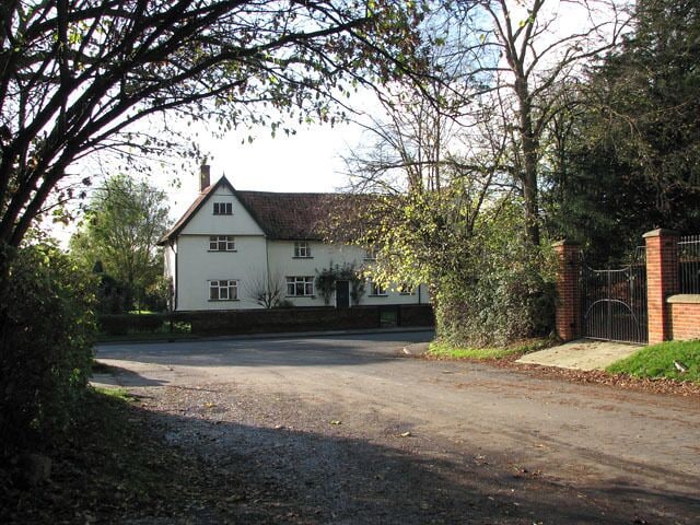View west along Church Lane towards B1077