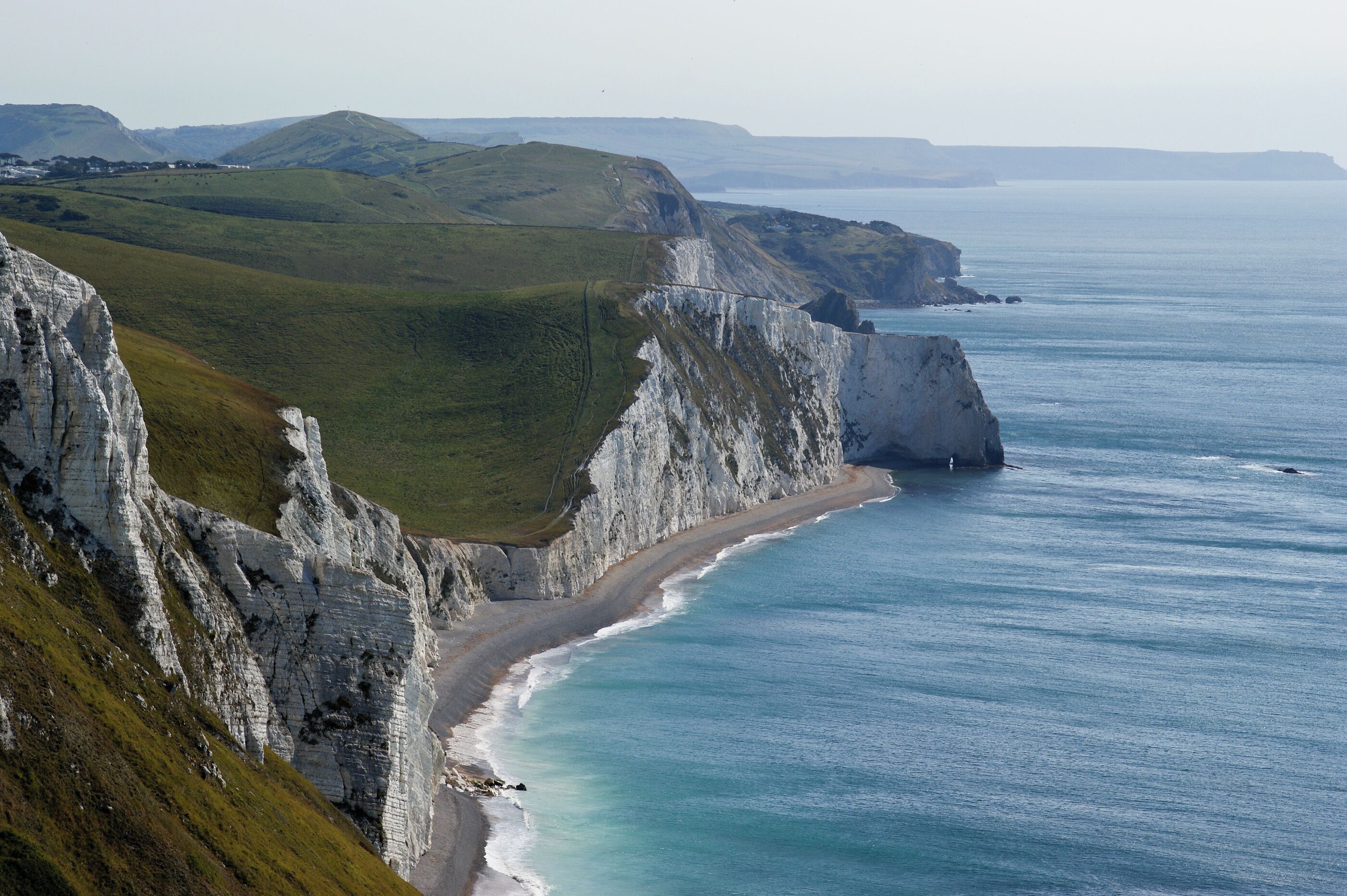 Bats Head from White Nothe on the Jurassic coast in Dorset, UK.