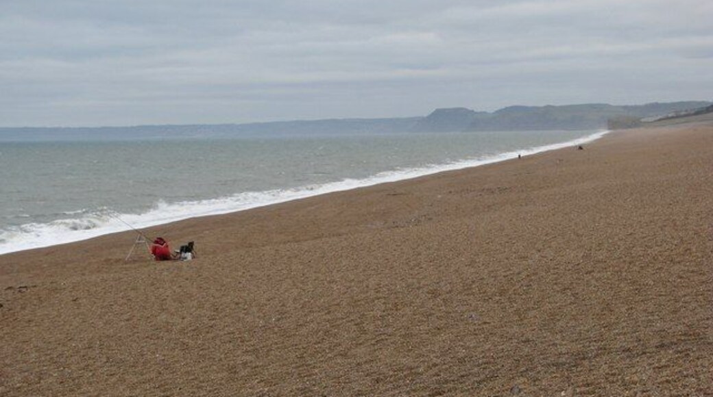 Beach fisherman at West Bexington