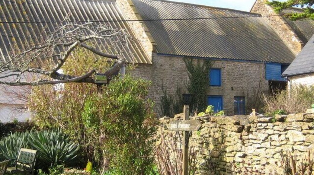 View from the hotel garden - West Bexington The old barns belong to Tamarisk Farm - now a well-known organic vegetable producer.