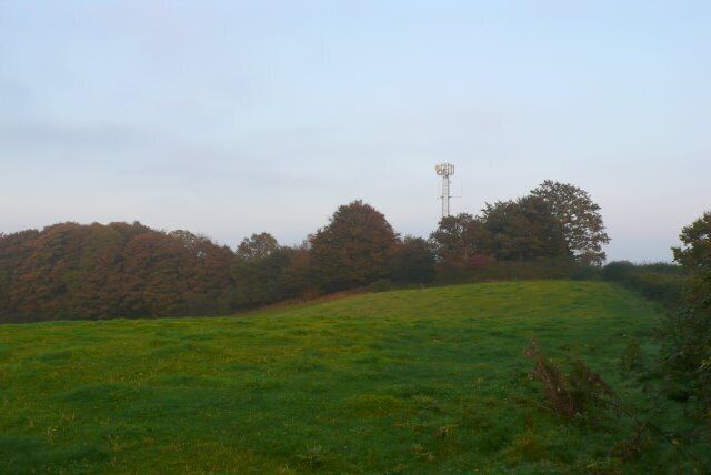 Communication mast near Yellowham Wood Close to the bridle path along the Ridgeway. View east.