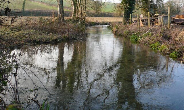 River Piddle This is the view north upstream just north of the village of White Lackington