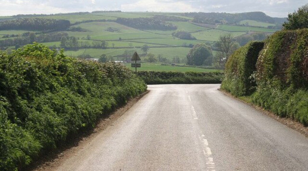 Road from Hilton Road from Hilton village with the Dorset Gap in the background.