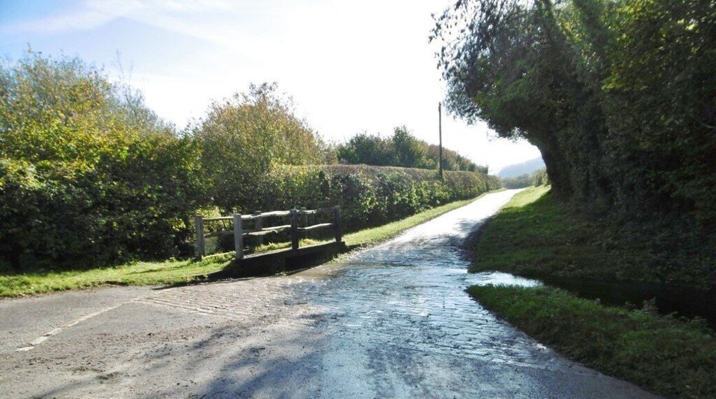 Up Sydling, ford & footbridge