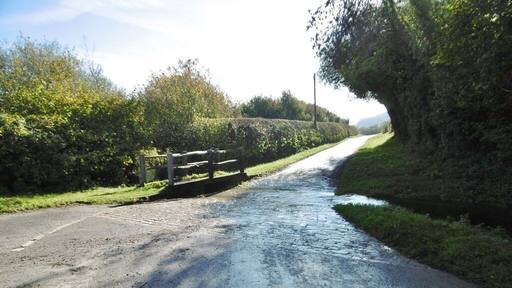 Up Sydling, ford & footbridge