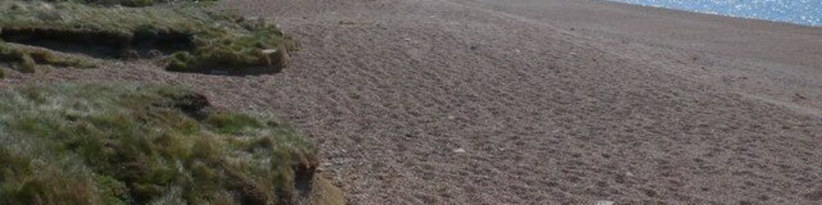 Chesil Beach at West Bexington Looking S-E along the beach with Portland in the background