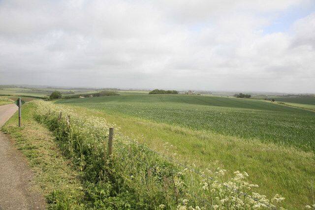 Whitcombe Barn and Whitcombe Barn Farm The Barn is on the left and the Farmhouse just right of centre