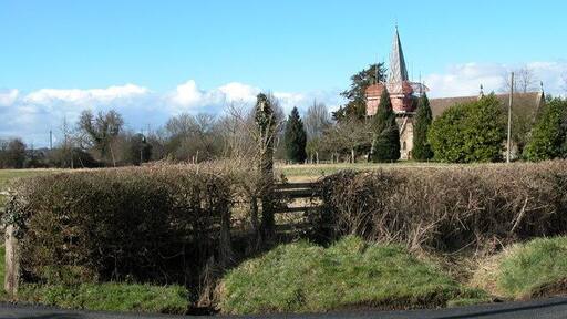 Doverdale church. Doverdale church viewed from the lane to Southall Farm.