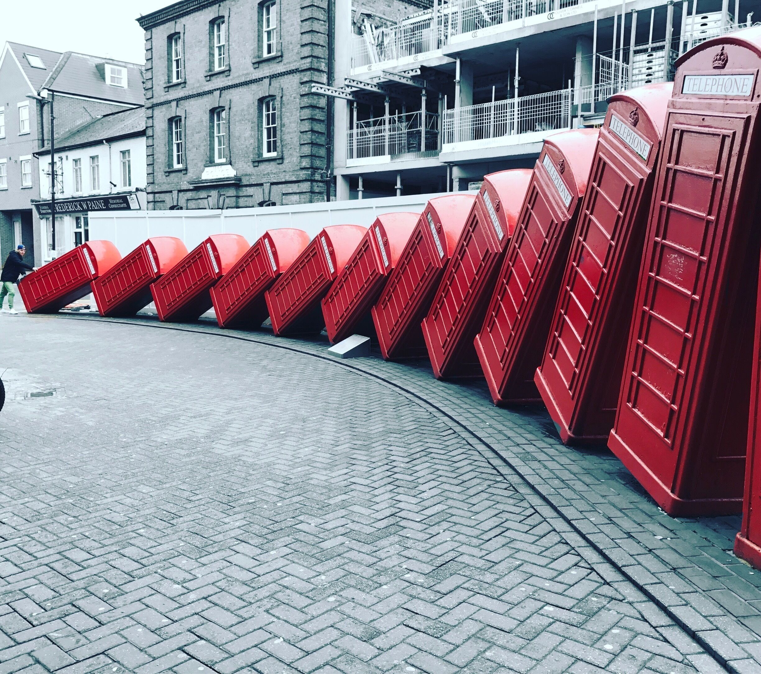 Really cool street art of the iconic Red phone boxes #england #uk #iconic #art #streetart