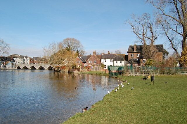 The river Avon, Fordingbridge, Hampshire Taken from the recreation ground.