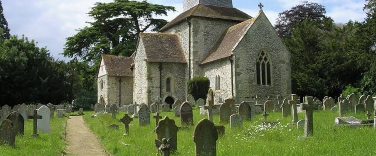 St Mary's parish church, Breamore, Hampshire, seen from the southeast