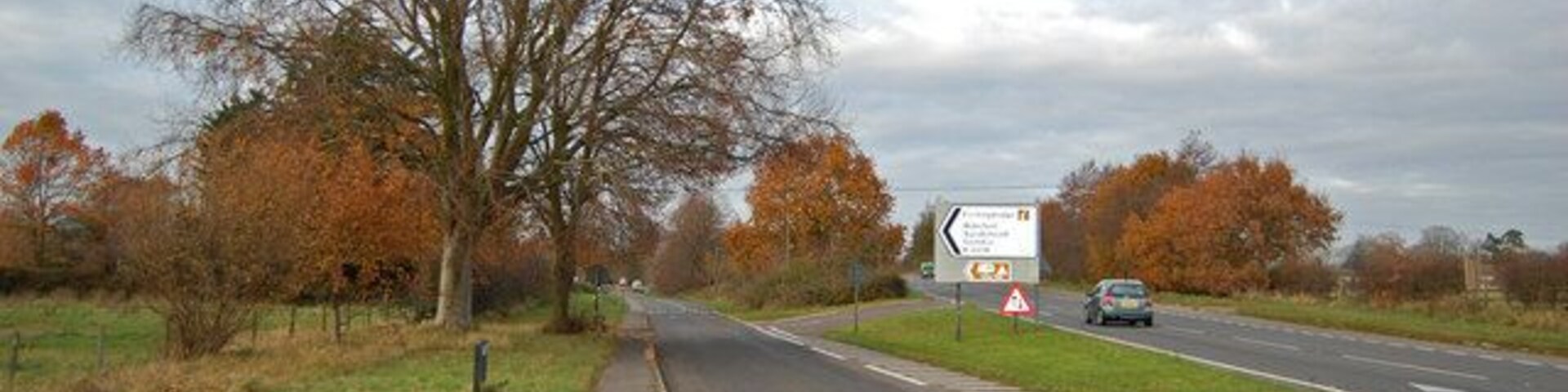 Ringwood road, Fordingbridge, Hampshire On the right the modern bypass.