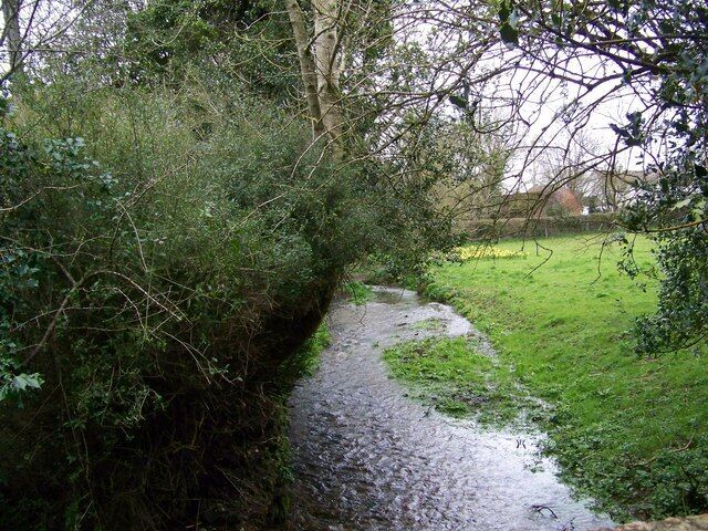 Stream, Rockbourne The stream that runs through the village is a winter bourne.