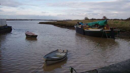 Moorings at Kirby Quay High water, normally these are mud berths.