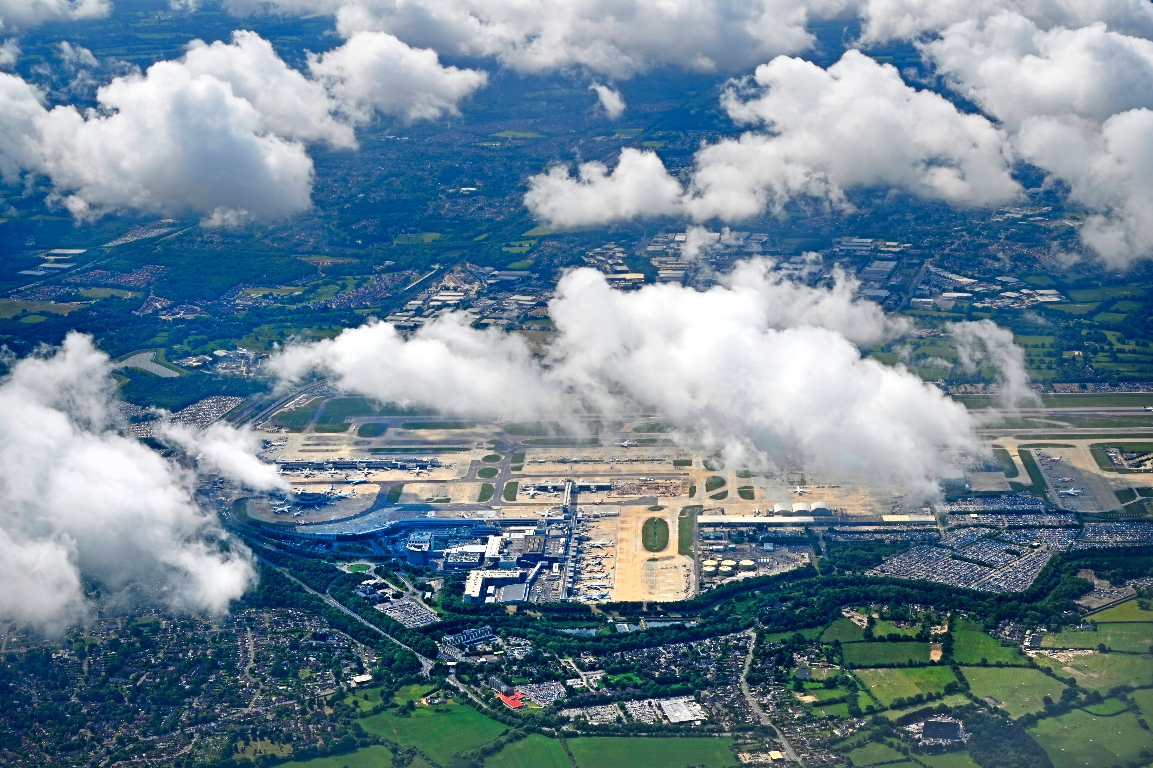 Gatwick Airport Aerial View, East Sussex, United Kingdom