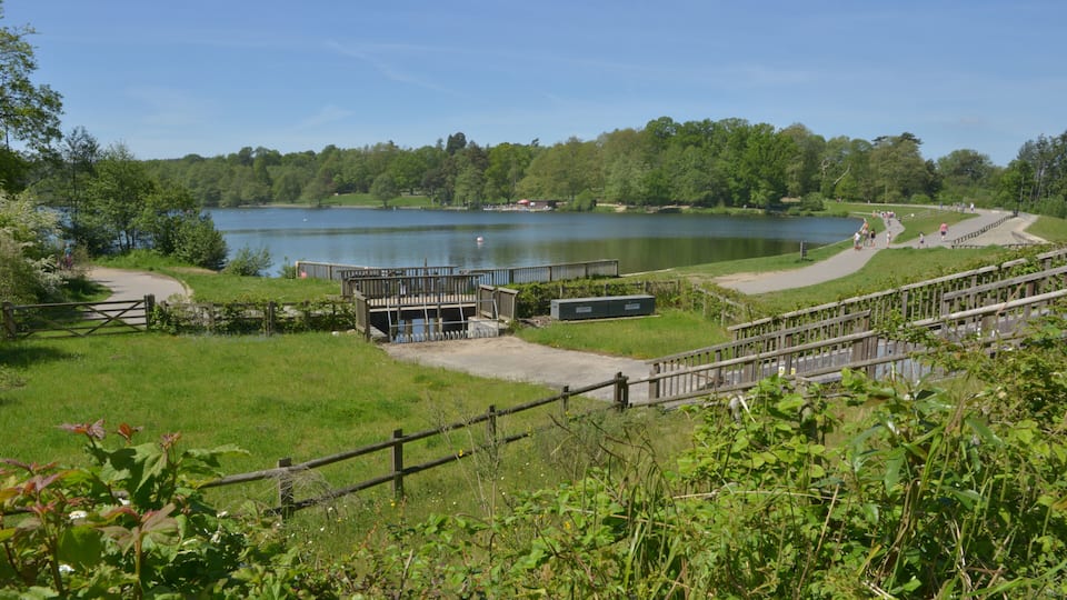 Tilgate Park Lake in Crawley, West Sussex on June 1st 2021