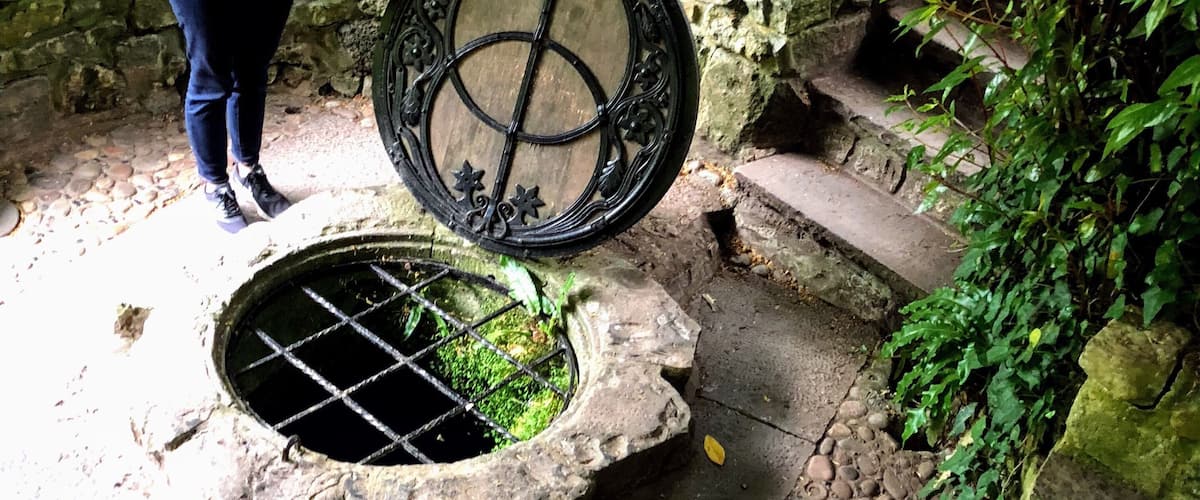 The tranquil Chalice Well in Glastonbury, U.K.