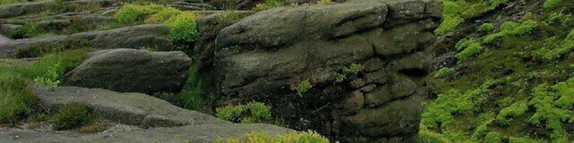 Stones on Torside Clough. Stones right at the top of Torside Clough; anyone walking the Pennine Way will see this sight.