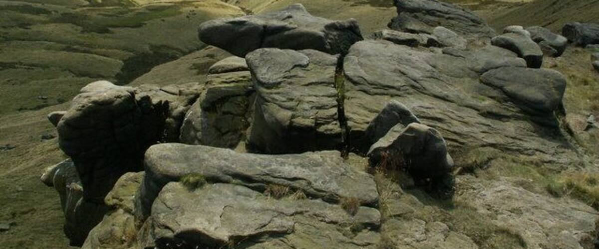 Lower Shelf Stones The faint line in the top half of pic is Doctor's Gate bridleway.