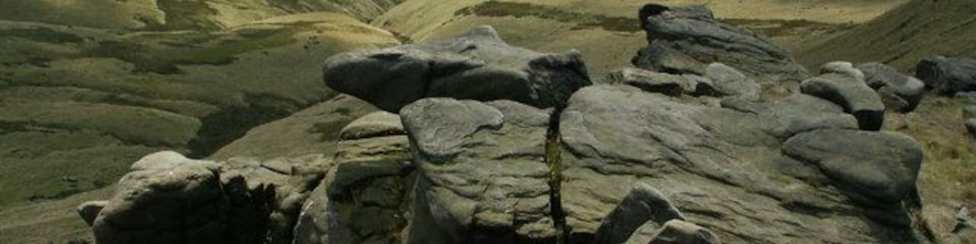 Lower Shelf Stones The faint line in the top half of pic is Doctor's Gate bridleway.