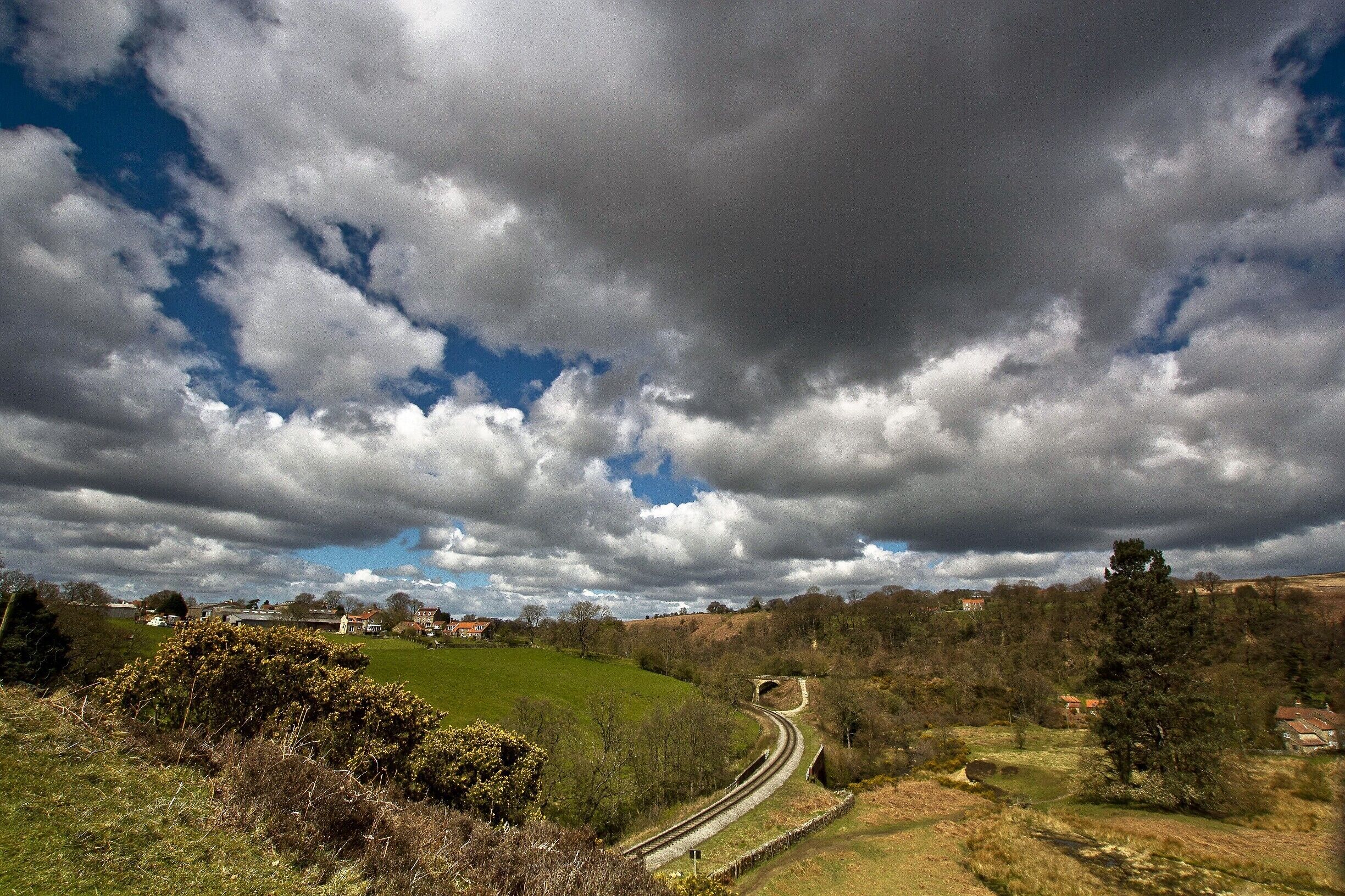 This is a small country village stood in time Goathland in the North Yorks Moors. Its the place which they films scenes from Harry Potter, the steam trains run from Pickering all the way up to Whitby also television program called Heartbeat about a country policeman.