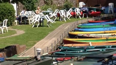Lunch in the sun at Hector's on the River Wey Farncombe Surrey
