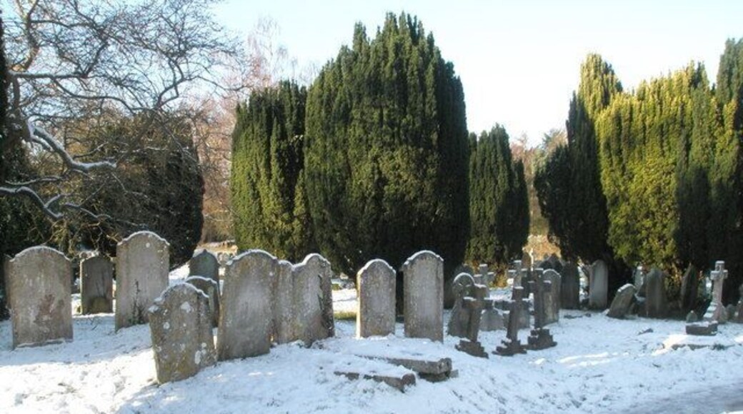 Snow in the churchyard at All Saints, Witley (7)