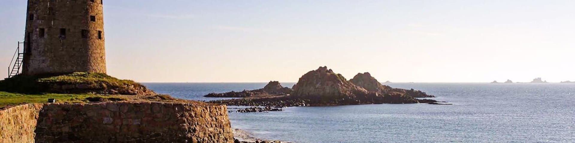 Martello Tower on Grouville Bay, Jersey.