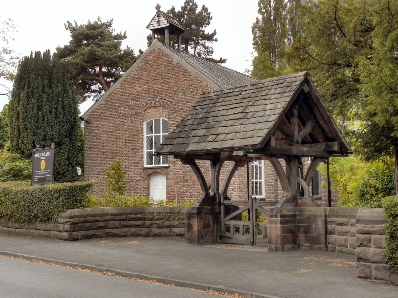 Photograph of the lychgate, Hale Chapel, Greater Manchester, England