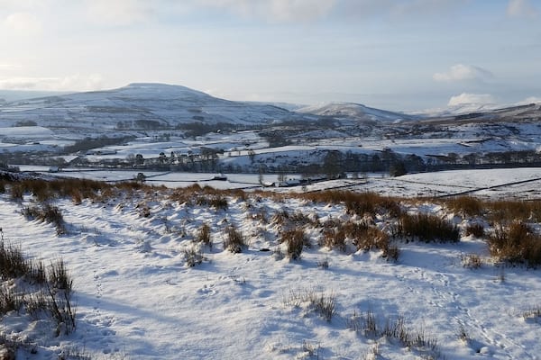 Looking across Wensleydale from above Hardraw.