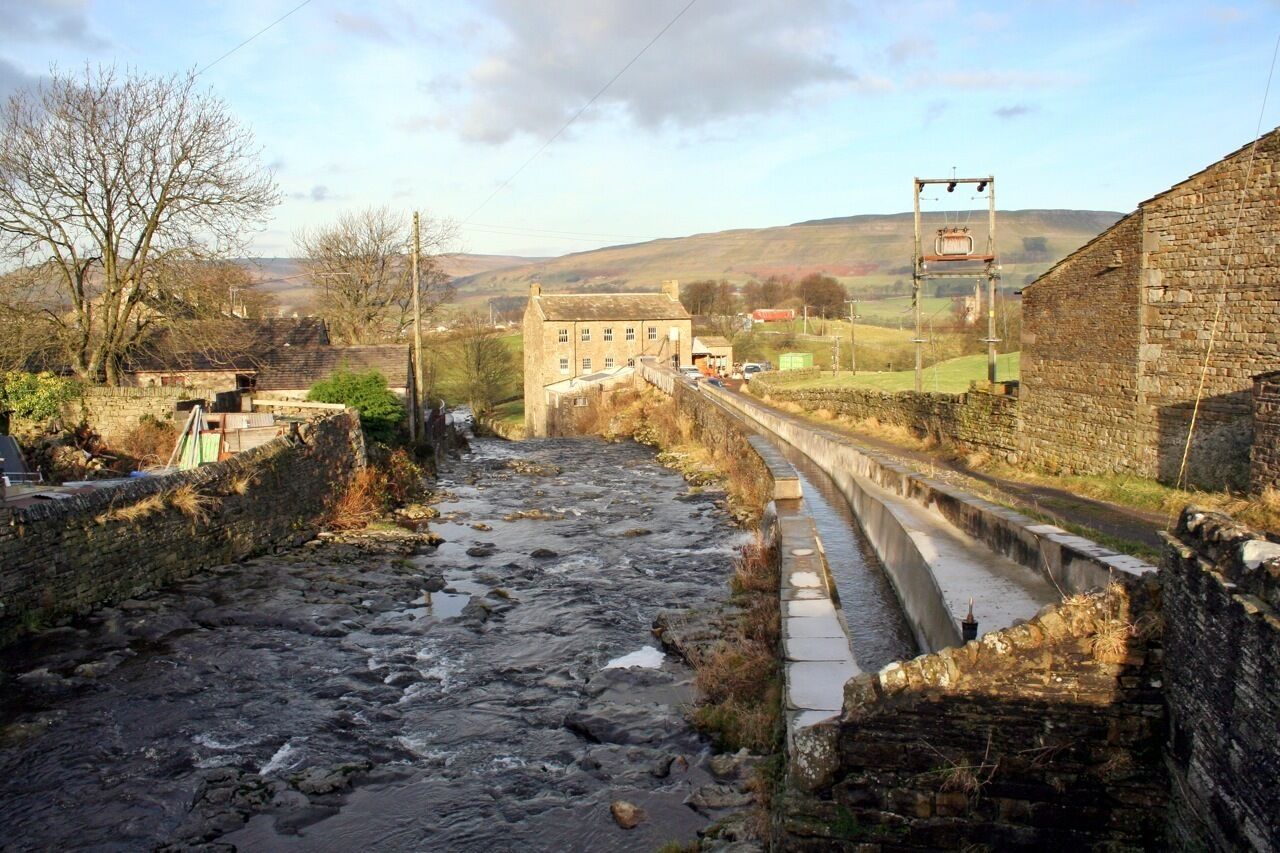 Gayle Mill The newly restored water channels to the mill can be clearly seen alongside Gayle Beck