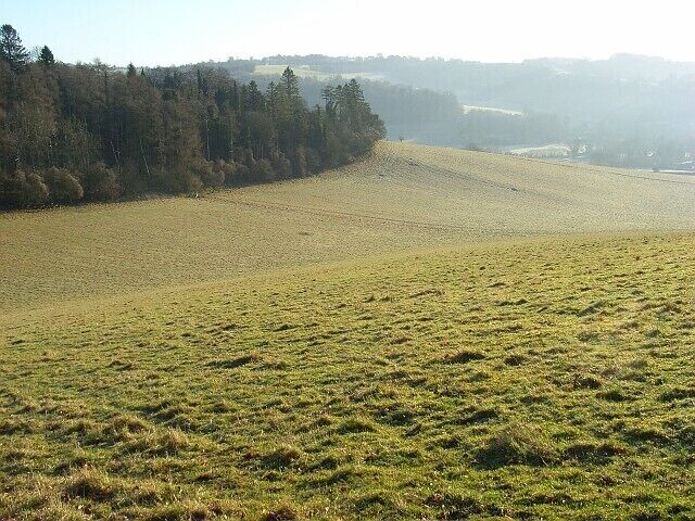 The Hambleden Valley near Skirmett Pasture and a wooded ridge north of Dudley Lane.